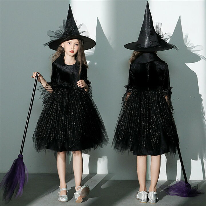 Mjhaiuehv] ハロウィン キッズ キッズ服 プリンセスドレス 魔女 変装 