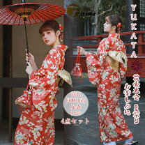 楽天市場】赤（カラーレッド・柄菊）（浴衣セット｜和服）：レディース 