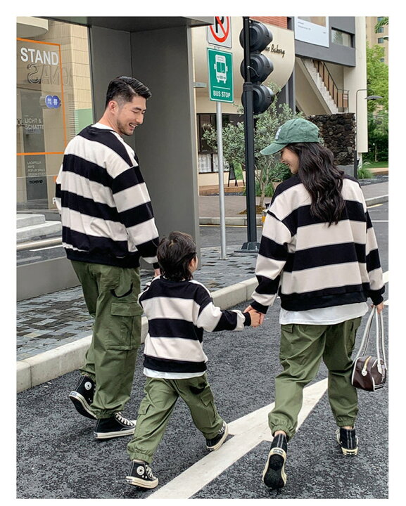 楽天市場】親子 ペアルック トレーナー ボーター 親子コーデ お揃い 
