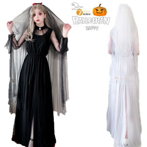 ハロウィン コスプレ 花嫁 ゾンビ 天使と悪魔 衣装 バラ ウェディングベール ワンピース ベール花嫁 女性 変装 仮装 レディース コスプレ レディース halloween 学院祭 文化祭 ハロウィングッズ