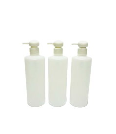 ポンプボトル 400ml/500ml ホワイト（乳白色）3本セット 無地 詰め替え用 ディスペンサー シャンプー・ボディソープ・ハンドソープ対応 業務用 家庭用