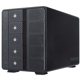 センチュリー独立電源スイッチ・USBハブ機能搭載 USB3.2 Gen2 3.5インチSATA×5 HDDケース「裸族のカプセルマンション 5Bay V2」 CRCM535U32CIS_FP