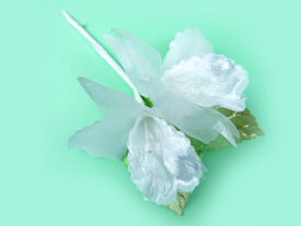 造花 ラッピング ギフト 葉付カトレア2輪 白