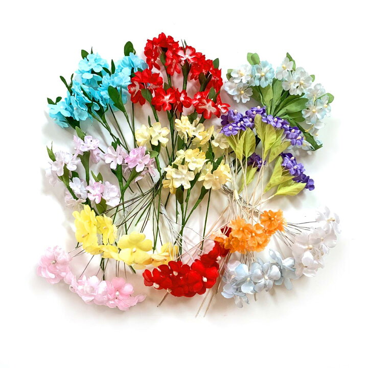 楽天市場 造花 あふれる小花 アソートセット 102本入り 1セット アートフラワー てづくり 手芸 ファミリアミア