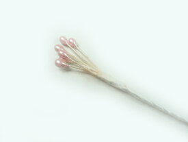 ペップ 花芯 花材 ワイヤー パール6粒 ピンク（1本） めしべ おしべになる 手作り つまみ細工 ラッピング 手芸材料