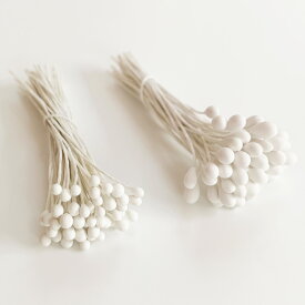 ペップ 花芯 花材 ワイヤーペップ 素玉（直径約2〜3mmまたは直径約3〜4mm）（50本）めしべ おしべになる つまみ細工 髪飾り 手芸材料