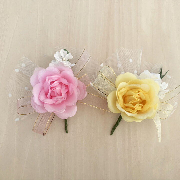 楽天市場 コサージュ ローズファンタジー 完成品 1個 花飾り 胸花 卒業式 入学式 卒園式 入園式 2分の1成人式 てづくり 手芸 ファミリアミア