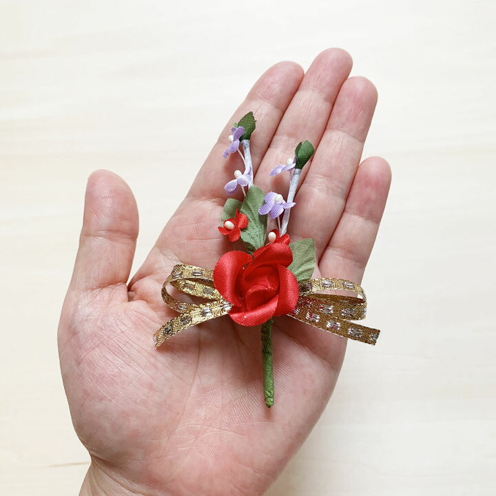 新色追加して再販 花飾り 胸花 造花 ２分の1成人式 卒業式 卒園式 入学式 金リボンとバラのコサージュキット Shipsctc Org