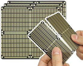 プリント基盤 PCB プロトタイプボード スナッパブル パワーレール付きストリップボード ArduinoおよびDIY電子工作用 金メッキ 9.7 x 8.9cm (3枚セット マットブラック)