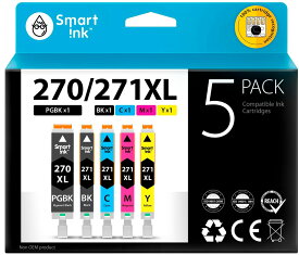 Smart Ink 互換インクカートリッジ Canon PGI 270 XL CLI 271 XL PGI-270XL CLI-271XL 5パック(PGBK & BK/C/M/Y) PIXMA MG5720 MG5721 MG5722 MG6820 M