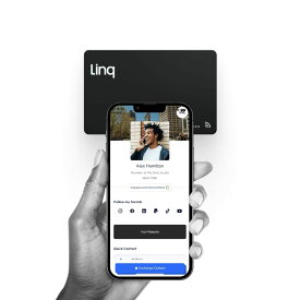 Linq デジタル名刺 - スマートNFC コンタクト&ネットワークカード (マットブラック)