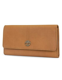 Timberland Womens Leather RFID Flap Wallet Clutch Organizer ベージュ One Size