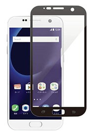 エレコム Galaxy S7 edge SC-02H SCV33 液晶保護フィルム フルラウンドガラス ブラック PM-GS7EFLGGARBK