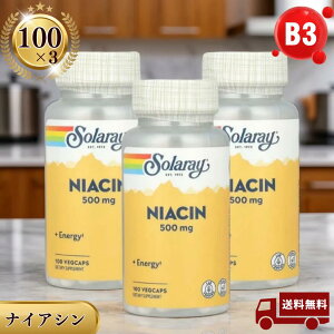 SOLARAY(�\�����[)�@ Niacin(�i�C�A�V�� �r�^�~��B3) 500MG 100�J�v�Z��×3�Z�b�g ���̓� ������ �ăM�t�g