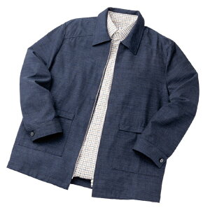 日本製 三河木綿デザインブルゾン 三河木綿 ブルゾン フルジップ メンズ 敬老 敬老の日