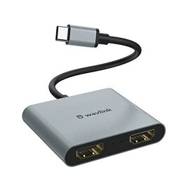 WAVLINK USB type-C-デュアル HDMI アダプター 4Kミニドッキングステーション/2x4K＠30Hz /1x4K60Hz MacBook Pro 2019/iPad Pro 2020/Dell XPS 13/15/などな機種と互換