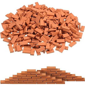 ミニチュア レンガ 1/35 ミニチュアパーツ 100個セット ジオラマ レンガ コンクリートブロック 模型 煉瓦 DIY 情景 建物 ガーデニング アクセサリー (レッド)