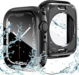 【覗き見防止】AMAPC for Apple Watch ケース 360度全面防水 2023 バンド 水泳・スポーツ専用 ガラスフィルム 一体型 apple watch 用 カバー 360フルボディ防水 アップルウォッチ ケース Apple Watch Series6/SE/5/4 44mm対応 ブラック