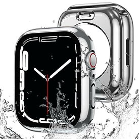 【2023強化版】AMAPC for Apple Watch ケース 360度全面防水 バンド 水泳・スポーツ専用 ガラスフィルム 一体型 apple watch 用 カバー 360フルボディ防水 アップルウォッチ ケース Apple Watch Series6/SE/5/4 40mm対応 光沢のシルバー