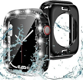 【2023強化版】AMAPC for Apple Watch ケース 360度全面防水 バンド 水泳・スポーツ専用 ガラスフィルム 一体型 apple watch 用 カバー 360フルボディ防水 アップルウォッチ ケース Apple Watch Series6/SE/5/4 44mm対応 ダイヤモンド