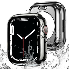 【2023強化版】AMAPC for Apple Watch ケース 360度全面防水 バンド 水泳・スポーツ専用 ガラスフィルム 一体型 apple watch 用 カバー 360フルボディ防水 アップルウォッチ ケース Apple Watch Series 9/8/7 41mm対応 光沢のブラック