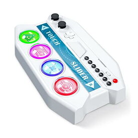 「初音ミク Project DIVA Future Tone DX 」専用ミニコントローラー for PS4 PS4コントローラー ミニアケコン 遅延なし PEGA GAME 静音ボタン アケコン タッチスライダー＆発光機能搭載 ホワイト