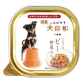 わんわん 犬日和 トレイ ごろごろビーフ 野菜入り 100g(99400107)