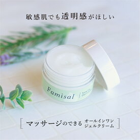 敏感肌の元美容部員が開発したマッサージできるオールインワンジェル【ファミソル トーンアップジェルクリーム】日本製 透明感 敏感肌 乾燥肌 肌荒れ予防 セラミド コラーゲン ヒアルロン酸 スクワラン 40代 50代 60代