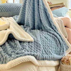 毛布 シングル 冬用 厚手 ふわとろ 毛布 2枚合わせ もこもこ あったか ブランケット とろとろ 掛け布団 ふわふわ 柔らかく肌触 暖かい 極温 静電気防止 洗える 吸湿速乾 抗菌防臭 ブルー 15