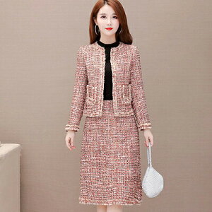 スーツ レディース 春 夏 秋 冬 セットアップ ツイード きれいめ フォーマル 卒業式 母 卒園式 入園式 入学式 ノーカラー ジャケット ママスーツ 七五三 お宮参り 母親 ママ 長袖 ピンク 20代 3