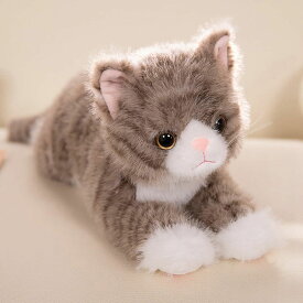 ねこ ぬいぐるみ 猫 子猫 茶トラ 黒 白 動物 猫 本物そっくり リアル 大きい 抱き枕 添い寝枕 リアル 子供向け おもちゃ 癒し かわいい おもしろ 写真2 装飾用 縫い包み 気持ちいい抱き枕