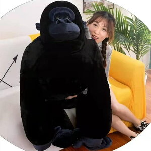 ゴリラ 生々しい ぬいぐるみ 面白い雑貨 もふもふ 特大 クッション 抱き枕 柔らかい 生き物 アニマル モノクロ 寝室 リビング インテリア もちもち ブラック 子供 キッズ 贈り物 ソファー背