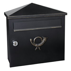 【送料無料】 HEIBI クラシカルポスト XH ブラック・ゴールド(ダイヤル錠)64283-027D ※※ classicaldaialsiries アンティーク調 壁付 おしゃれ 郵便ポスト 郵便受け 新築 祝い 戸建て リフォーム ハ