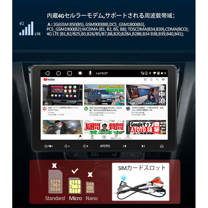 楽天市場】【ATOTO プレミアムセット 10インチ カーナビ S8U2118PR + 