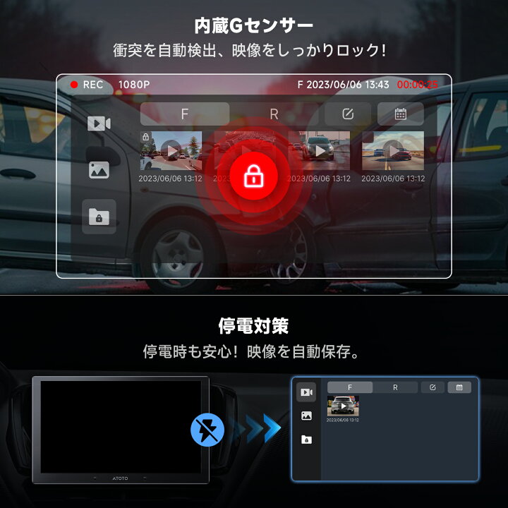 楽天市場】ATOTO AC-FHD02DV FHD 1080P ドライブレコーダー GPS 