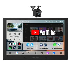 �yATOTO S84��ڐi���� S84G211P-S01 �o�b�N�J�����zatoto 10.1 �C���` QLED Android�i�r 2DIN �f�B�X�v���C�I�[�f�B 8�R�A 4GB+64GB �A���h���C�h�i�r 4G LTE�����@���C�����X Android Auto &amp ���C�����X CarPlay ��