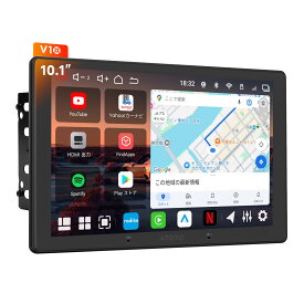 【ATOTO公式 V10G211OC】新型 Android 14 搭載 10.1インチ QLED ディスプレイオーディオ（2DIN） AIカーナビ、8コアCPU、6GB+128GB大容量、4G LTE・Wi-Fi対応、無線CarPlay & Android Auto、aptX HD Bluetooth、ワイヤレスカラオケマイク対応、4カメラ同時録画対応