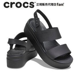 クロックス crocs【レディース サンダル】Brooklyn Low Wedge/ブルックリン ロウ ウェッジ ウィメン/ブラックxブラック｜☆