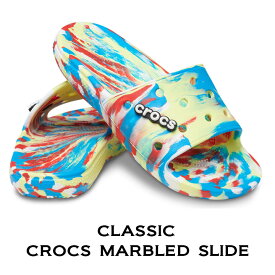 『60%OFF』クロックス crocs【メンズ レディース サンダル】Classic Crocs Marbled Slide/クラシック クロックス マーブルド スライド/サルファ×マルチ｜##
