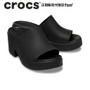 『40%OFF』クロックス crocs【レディース サンダル】Brooklyn Slide Heel /ブルックリン スライド ヒール/ブラック×ブラック｜##