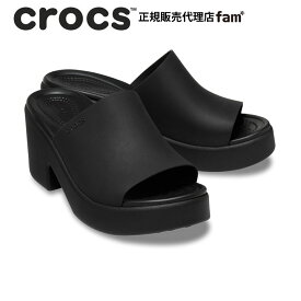 『20%OFF』クロックス crocs【レディース サンダル】Brooklyn Slide Heel /ブルックリン スライド ヒール/ブラック×ブラック｜●