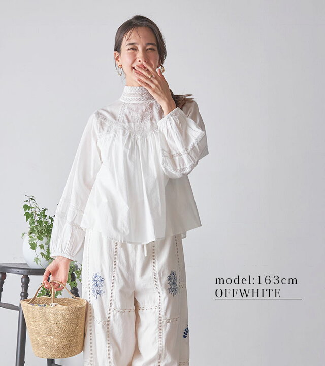 楽天市場】【再入荷】Fanaka リバーレース繊細刺繍ブラウスレディース 
