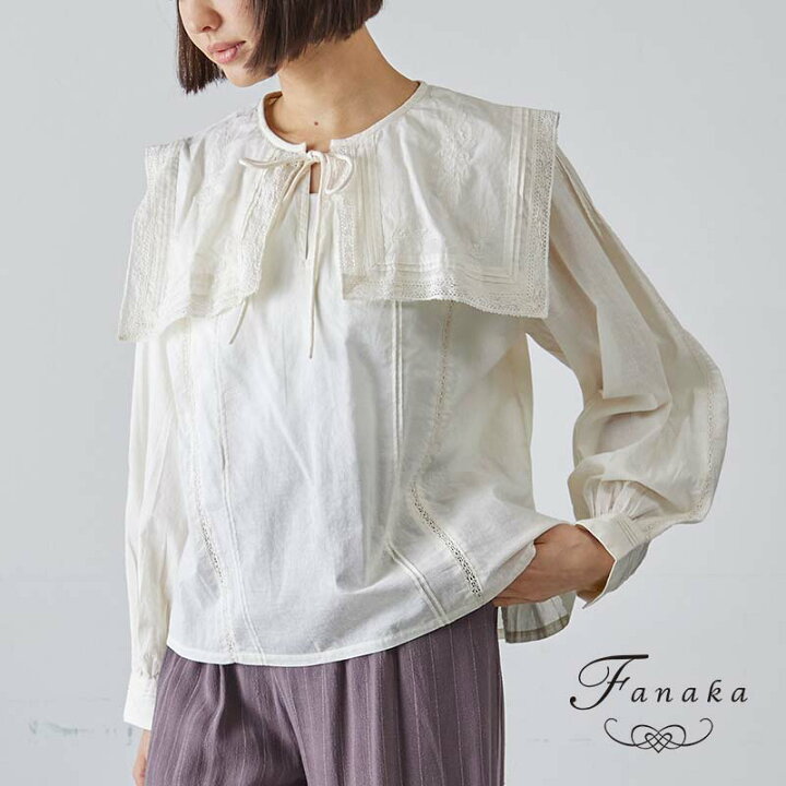 楽天市場】Fanaka スクエアカラー刺繍レースブラウスレディース 春 夏 