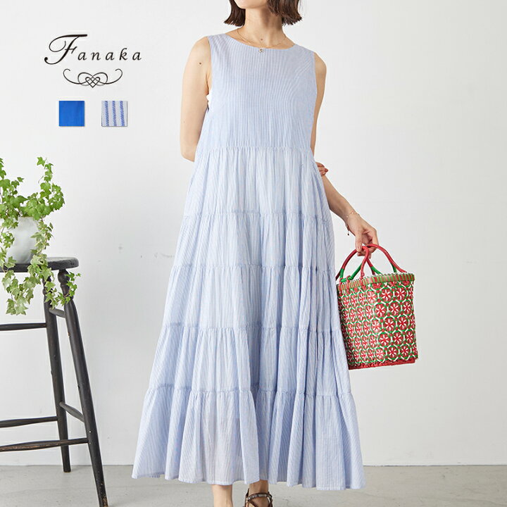 楽天市場】Fanaka ハイカウントコットンボイルティアードノースリーブ 