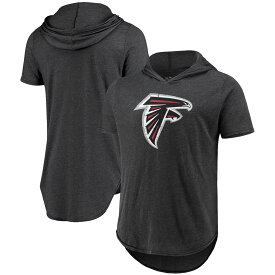 NFL ファルコンズ フード付き Tシャツ Majestic（マジェスティック） メンズ ブラック (21 Mens Primary Logo Hooded SST)