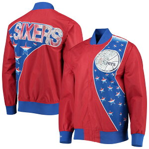 yObYzNBA 76ers WPbg Mitchell & Ness/~b`FlX Y bh (Mens MNC HWC 75th Anniversary Authenitic Warm Up Jacket)