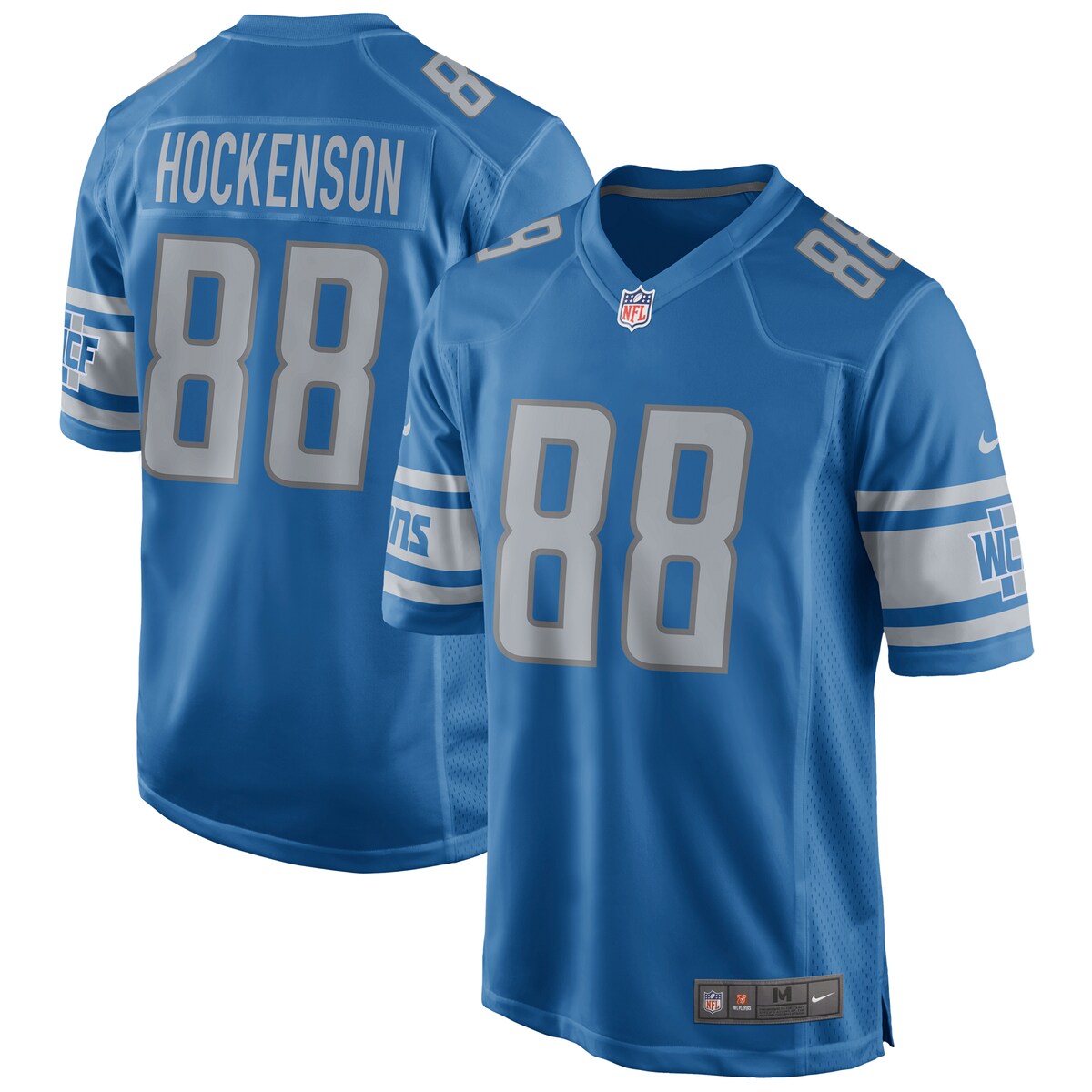 NFL ライオンズ T.J.ホッケンソン ユニフォーム Nike ナイキ メンズ ブルー (Mens Nike Game NFL Jersey)