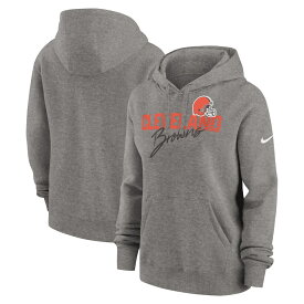 NFL ブラウンズ フリース プルオーバー パーカー Nike ナイキ レディース ヘザーグレイ (23 Women's Wordmark Club Fleece POH)