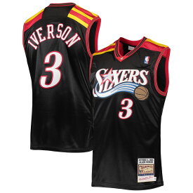 NBA 76ers アレン・アイバーソン オーセンティック ユニフォーム Mitchell & Ness（ミッチェル＆ネス） メンズ ブラック (Mens MNC Authentic Jerseys)