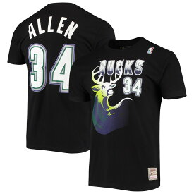 NBA バックス レイ・アレン ネーム&ナンバー Tシャツ Mitchell & Ness（ミッチェル＆ネス） メンズ ブラック (MNC Mens HD Stitch NN Tee)